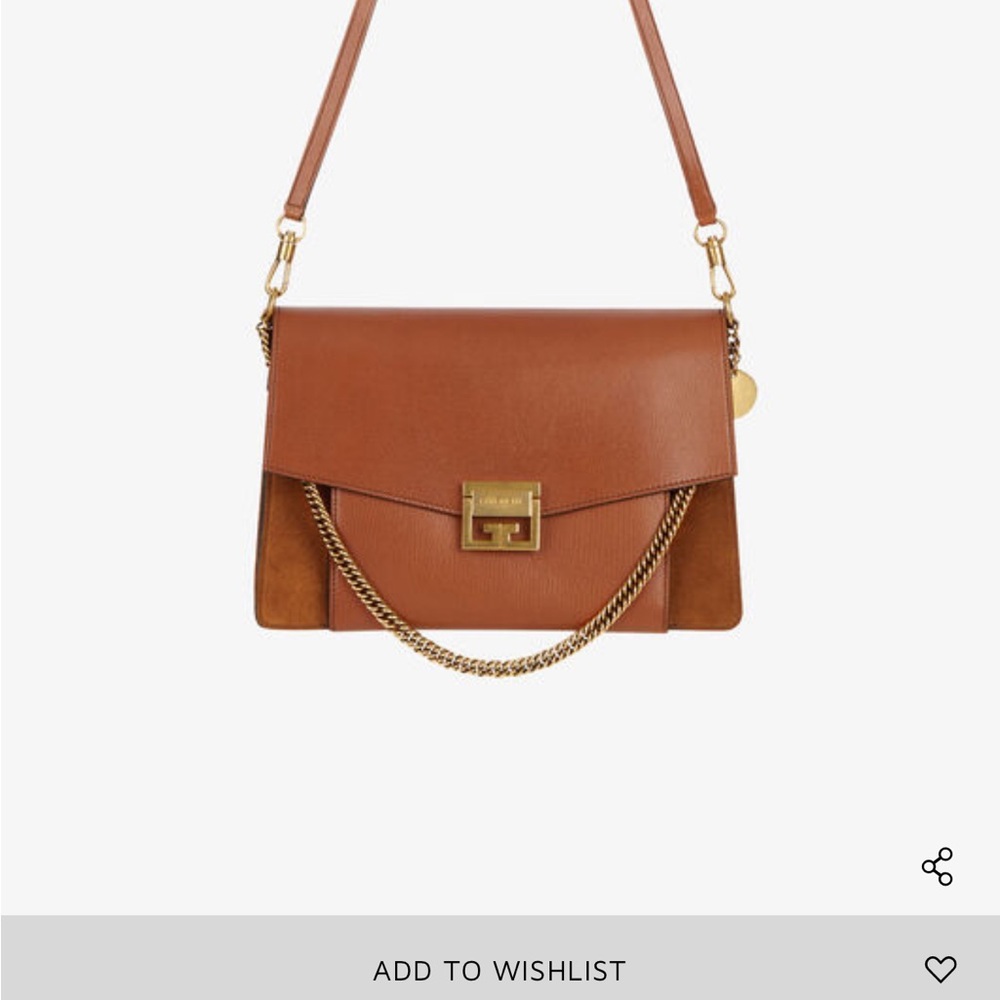 Givenchy Chestnut Leather Crossbody with Gold Chain
